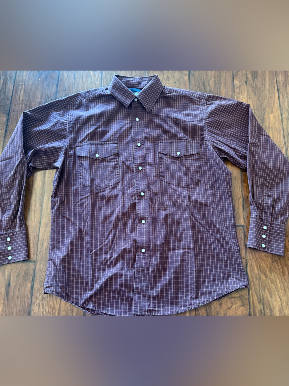 Wrangler Men's Maroon Check Button-Down Shirt